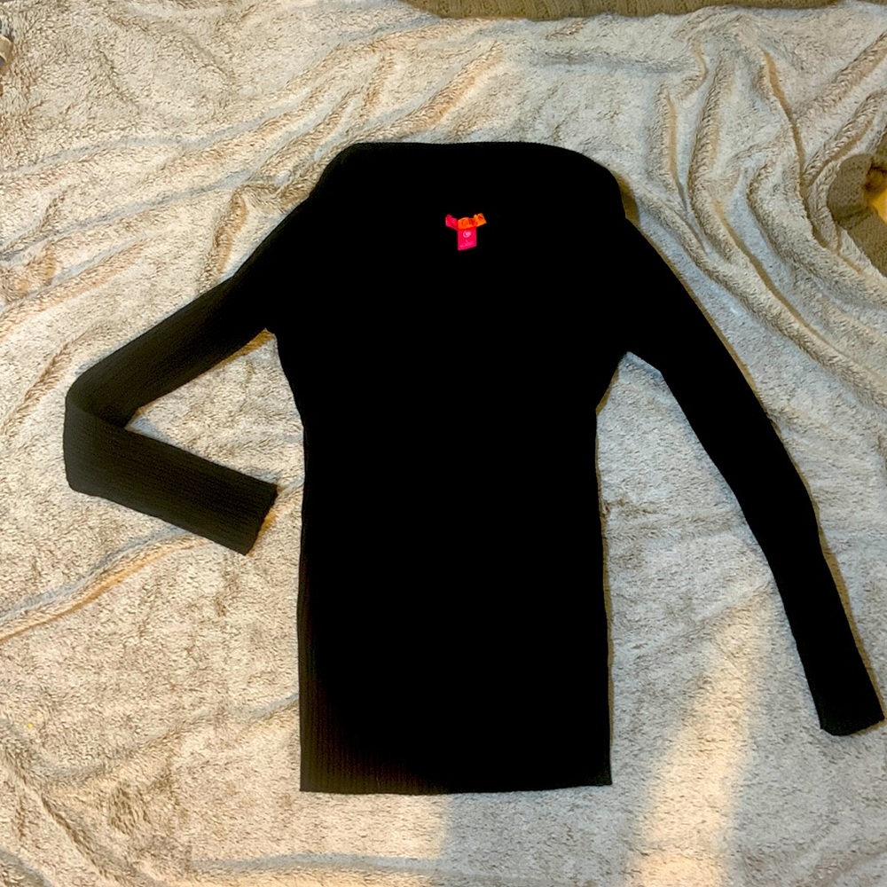 Excellent condition black sweater boat cowel neck long length warm and cozy